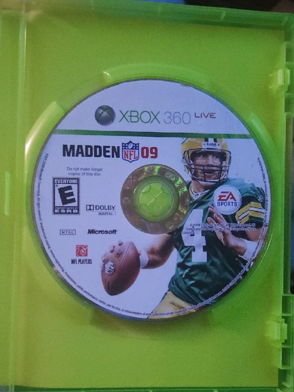 Microsoft Xbox 360 Madden NFL 09 - Green, Yellow, White